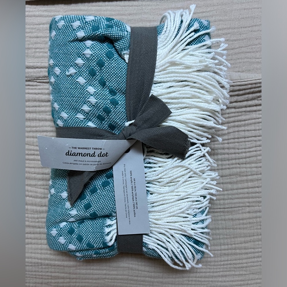 West Elm Throw Blue Dot